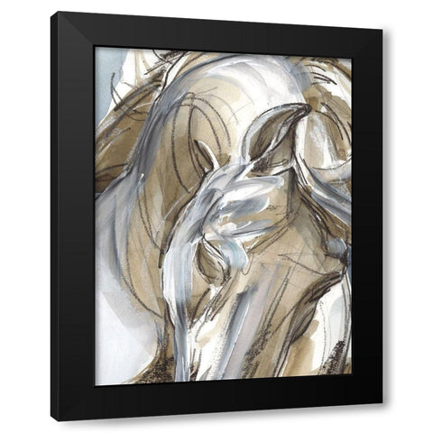 Horse Abstraction I Black Modern Wood Framed Art Print by Parker, Jennifer Paxton