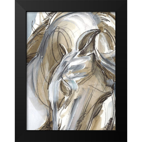 Horse Abstraction I Black Modern Wood Framed Art Print by Parker, Jennifer Paxton