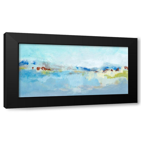 Sea Breeze Landscape I Black Modern Wood Framed Art Print with Double Matting by Long, Christina