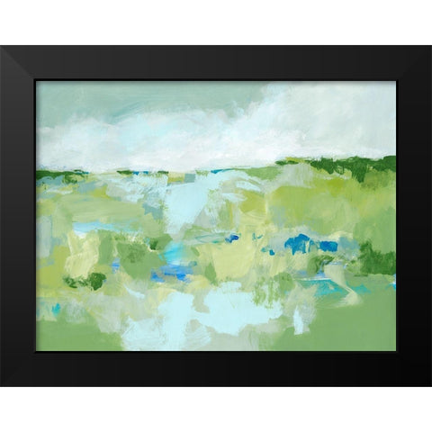 Spring Green I Black Modern Wood Framed Art Print by Long, Christina