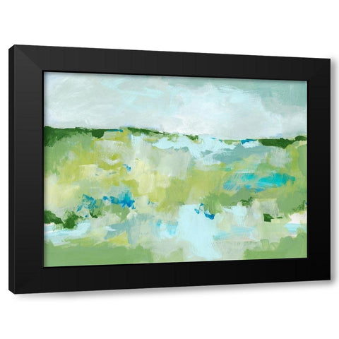 Spring Green II Black Modern Wood Framed Art Print with Double Matting by Long, Christina