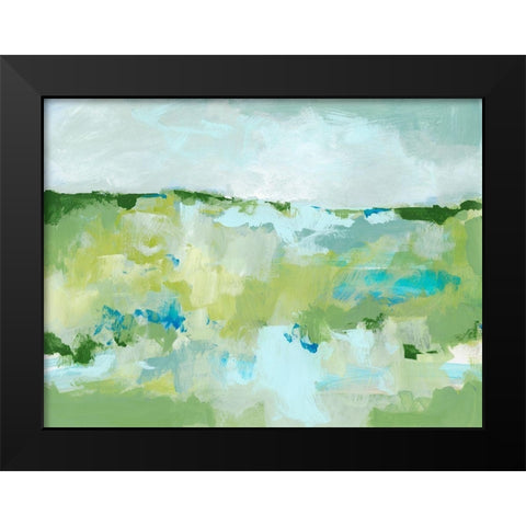 Spring Green II Black Modern Wood Framed Art Print by Long, Christina
