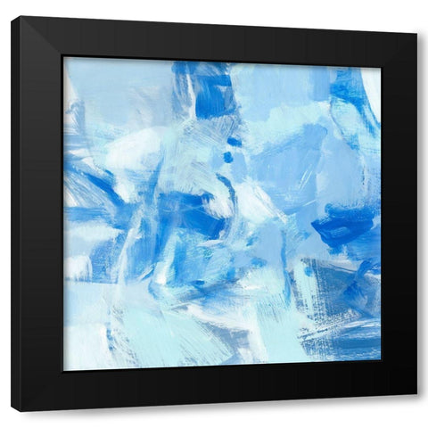 Blue Light II Black Modern Wood Framed Art Print with Double Matting by Long, Christina