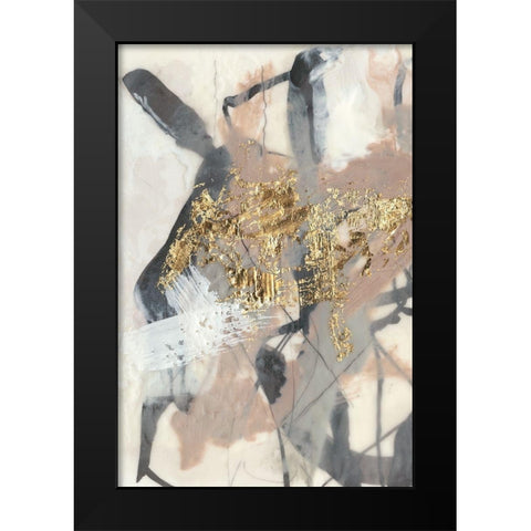 Golden Blush I Black Modern Wood Framed Art Print by Goldberger, Jennifer