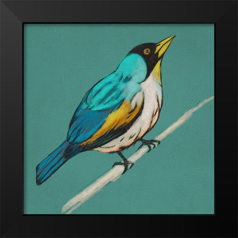 Winged Sketch II on Teal Black Modern Wood Framed Art Print by Zarris, Chariklia