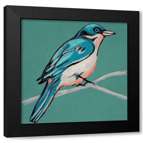 Winged Sketch IV on Teal Black Modern Wood Framed Art Print with Double Matting by Zarris, Chariklia