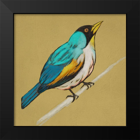 Winged Sketch II on Ochre Black Modern Wood Framed Art Print by Zarris, Chariklia