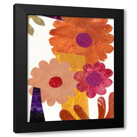 Fiesta Floral I Black Modern Wood Framed Art Print by Moore, Regina