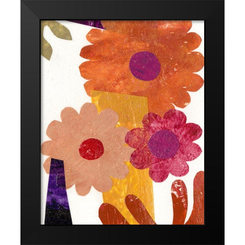Fiesta Floral I Black Modern Wood Framed Art Print by Moore, Regina