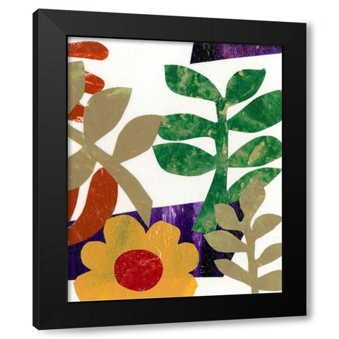 Fiesta Floral II Black Modern Wood Framed Art Print with Double Matting by Moore, Regina