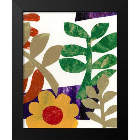 Fiesta Floral II Black Modern Wood Framed Art Print by Moore, Regina