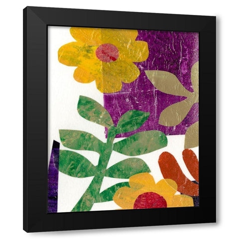 Fiesta Floral III Black Modern Wood Framed Art Print by Moore, Regina