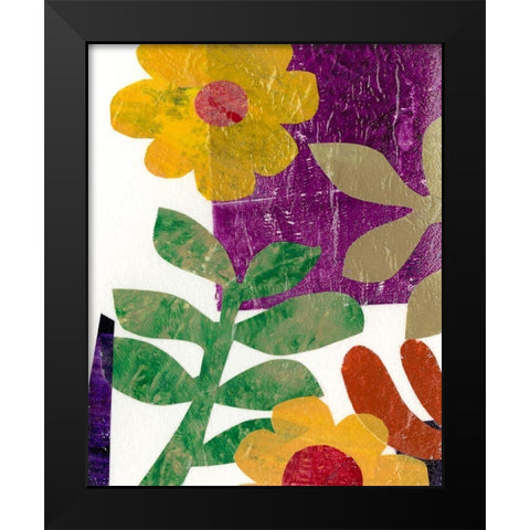 Fiesta Floral III Black Modern Wood Framed Art Print by Moore, Regina