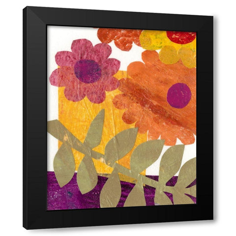 Fiesta Floral IV Black Modern Wood Framed Art Print by Moore, Regina