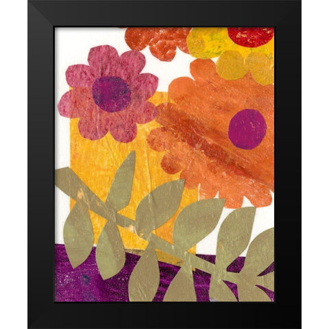 Fiesta Floral IV Black Modern Wood Framed Art Print by Moore, Regina