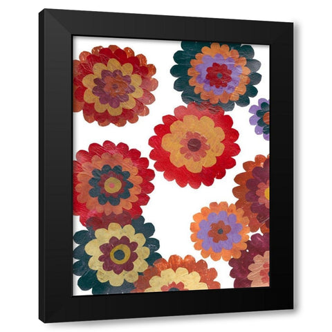 Scattered Blooms I Black Modern Wood Framed Art Print by Moore, Regina