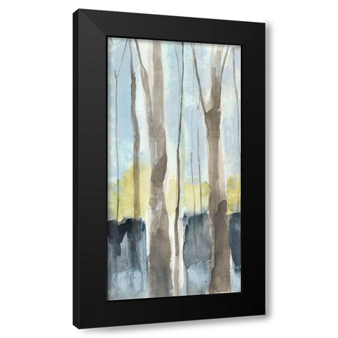 Treeline Diptych I Black Modern Wood Framed Art Print by Goldberger, Jennifer