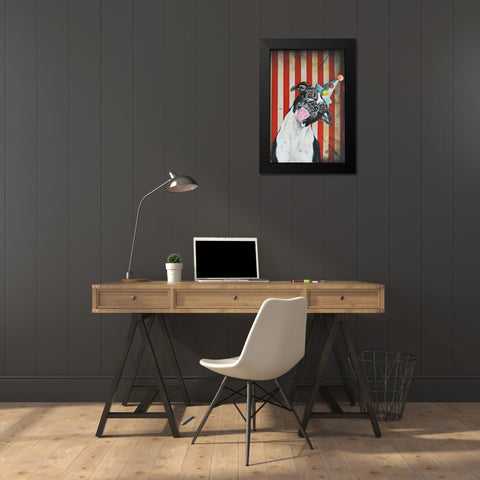 Party Dog I Black Modern Wood Framed Art Print by Coleman, Victoria