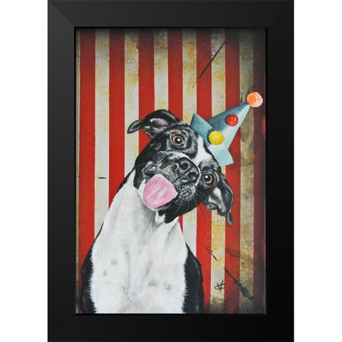 Party Dog I Black Modern Wood Framed Art Print by Coleman, Victoria