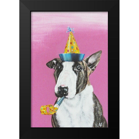 Party Dog II Black Modern Wood Framed Art Print by Coleman, Victoria