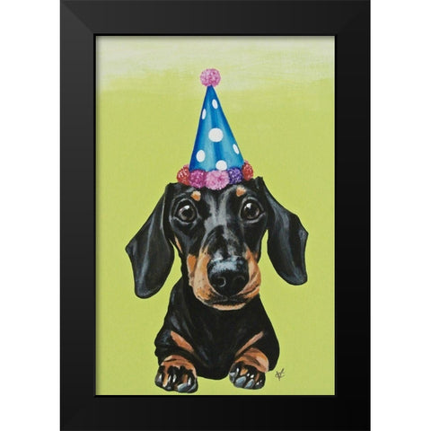 Party Dog III Black Modern Wood Framed Art Print by Coleman, Victoria