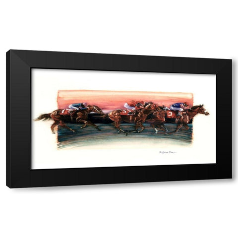 Horse Race Black Modern Wood Framed Art Print with Double Matting by Dean, Bruce