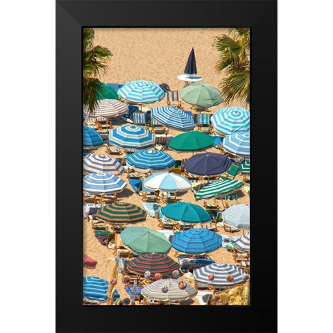 Umbrellas II Black Modern Wood Framed Art Print by Linden, Sally