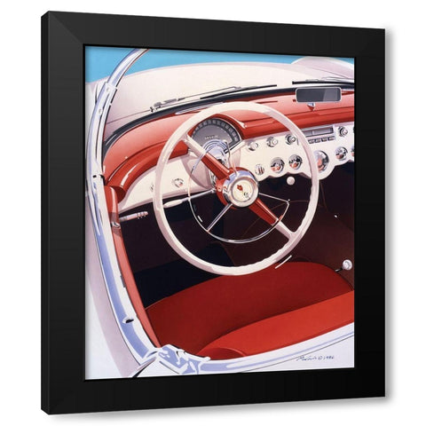 Steering Black Modern Wood Framed Art Print with Double Matting by Mukai, Dennis