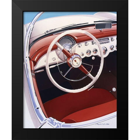 Steering Black Modern Wood Framed Art Print by Mukai, Dennis
