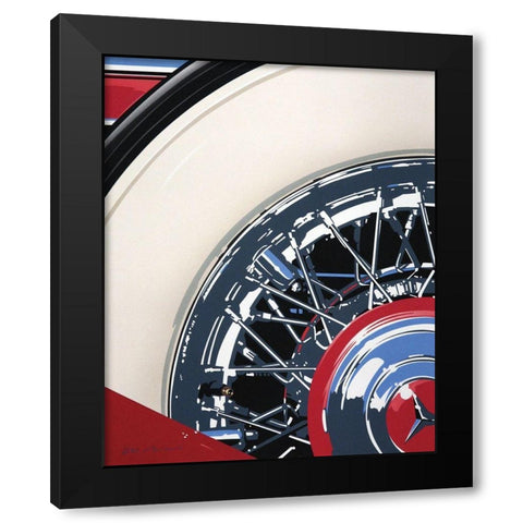 Rims Black Modern Wood Framed Art Print with Double Matting by Mukai, Dennis