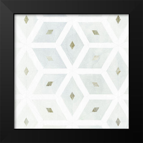 Seaglass Tiles I Black Modern Wood Framed Art Print by Borges, Victoria