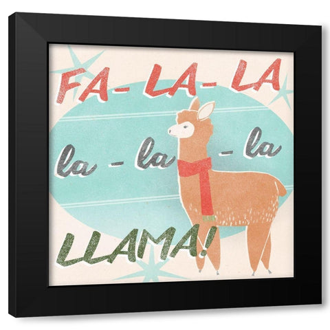 Retro Christmas IV Black Modern Wood Framed Art Print by Vess, June Erica