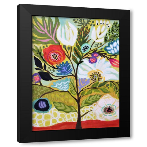 Flower Tree I Black Modern Wood Framed Art Print with Double Matting by Fields, Karen
