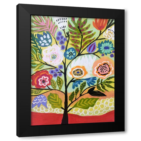 Flower Tree II Black Modern Wood Framed Art Print by Fields, Karen