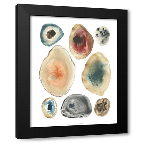 Geode Collection III Black Modern Wood Framed Art Print with Double Matting by Vess, June Erica