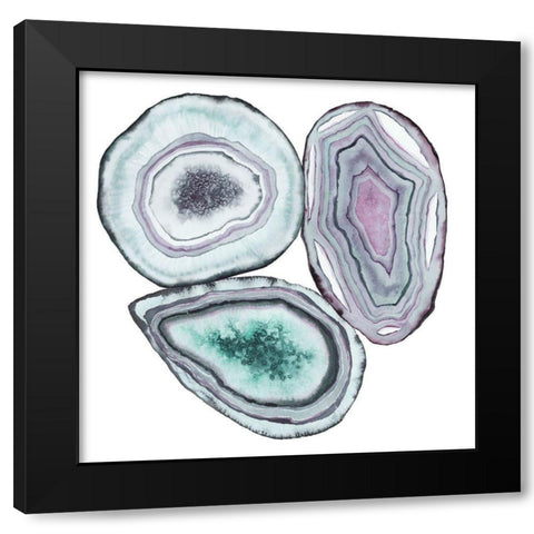 Geode Gems I Black Modern Wood Framed Art Print by Popp, Grace