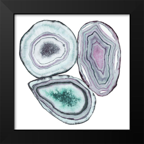 Geode Gems I Black Modern Wood Framed Art Print by Popp, Grace