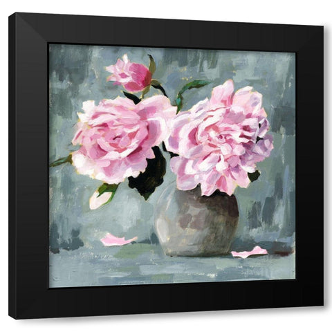 Peony Study I Black Modern Wood Framed Art Print by Borges, Victoria