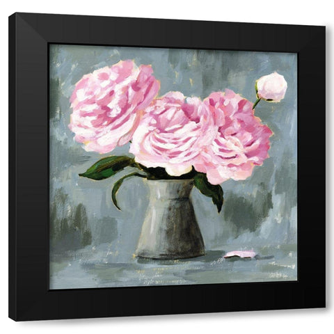 Peony Study II Black Modern Wood Framed Art Print by Borges, Victoria