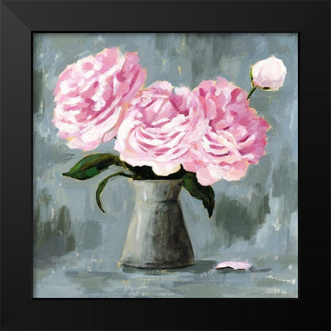 Peony Study II Black Modern Wood Framed Art Print by Borges, Victoria