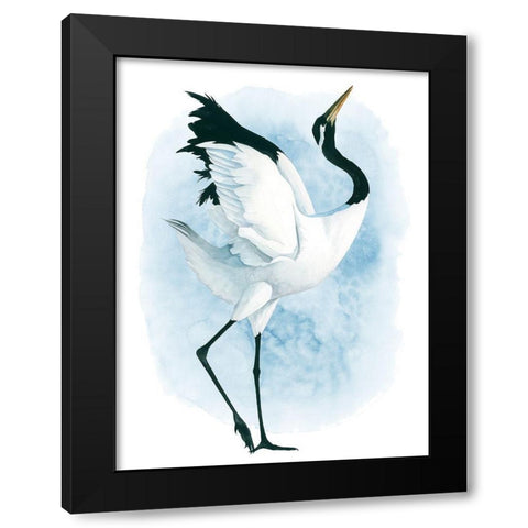 Dancing Crane II Black Modern Wood Framed Art Print with Double Matting by Popp, Grace