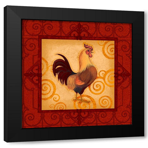 Decorative Rooster I Black Modern Wood Framed Art Print by Eisner, Viv