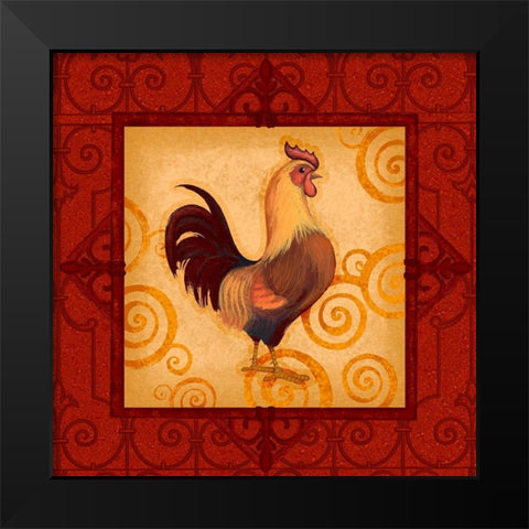 Decorative Rooster I Black Modern Wood Framed Art Print by Eisner, Viv