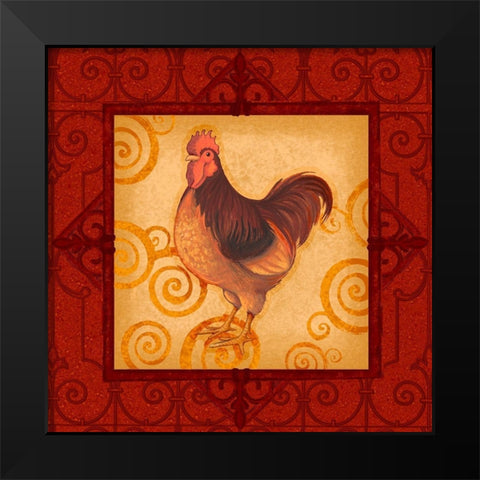 Decorative Rooster III Black Modern Wood Framed Art Print by Eisner, Viv