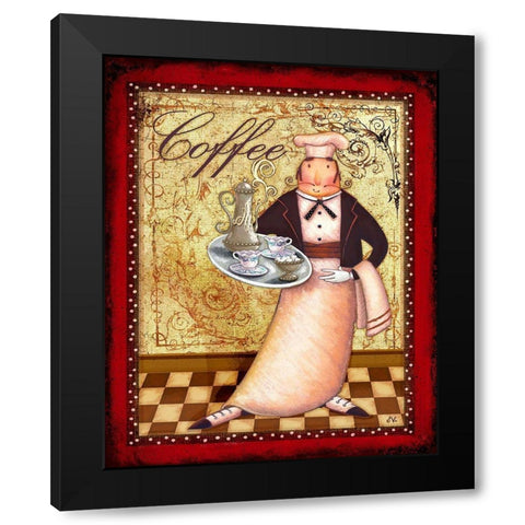 Chefs Bon Appetit I Black Modern Wood Framed Art Print with Double Matting by Eisner, Viv
