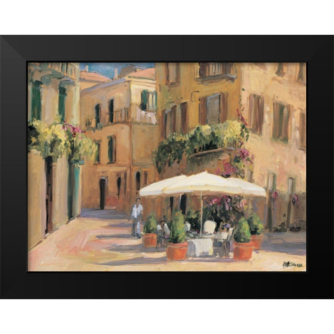 Cafe Bordeaux Black Modern Wood Framed Art Print by Stevens, Allayn