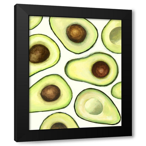 Avocado Arrangement I Black Modern Wood Framed Art Print with Double Matting by Borges, Victoria