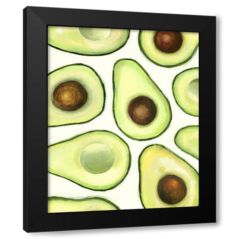 Avocado Arrangement II Black Modern Wood Framed Art Print with Double Matting by Borges, Victoria