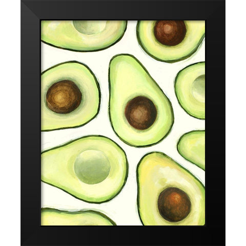 Avocado Arrangement II Black Modern Wood Framed Art Print by Borges, Victoria