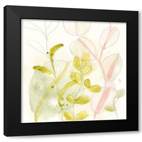 Celadon Trace II Black Modern Wood Framed Art Print with Double Matting by Vess, June Erica